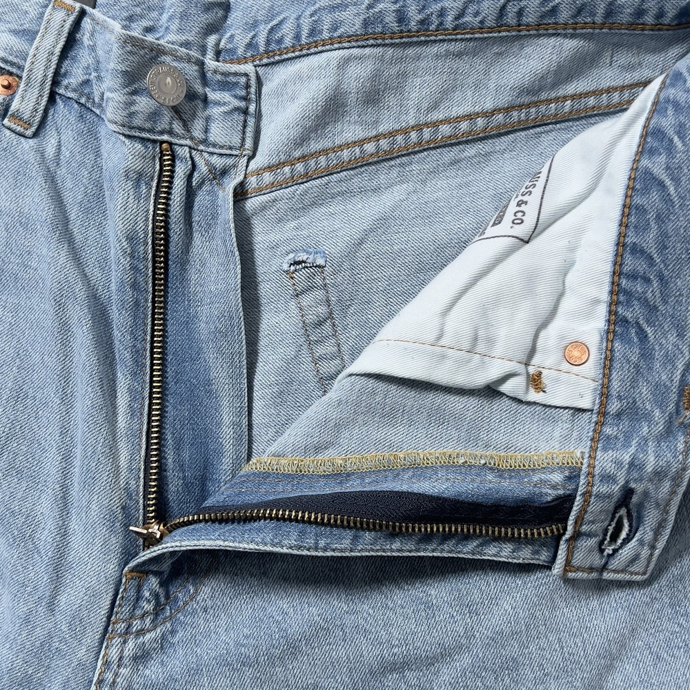 Levis 568 Loose Straight Jeans Mens Sz 34x32 Blue Denim Linen Cotton Blend - Picture 8 of 16